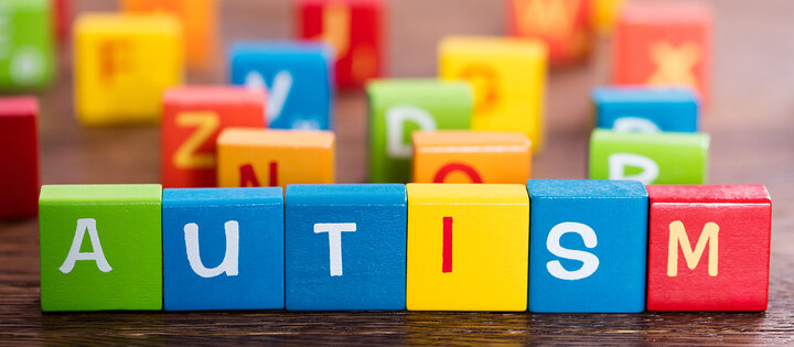 Autism spelled out in children's blocks