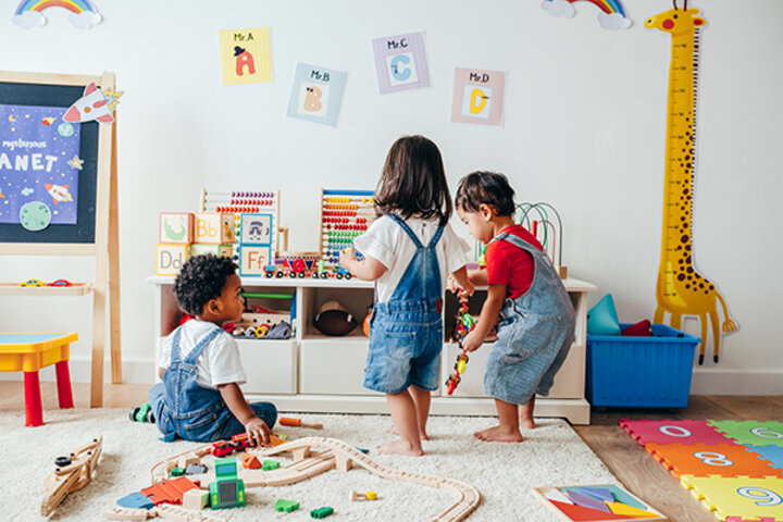 Children playing with toys